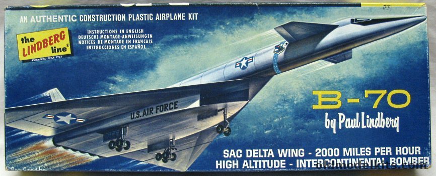 Lindberg 1/169 B-70 SAC Bomber (XB-70) - Canada Issue, 567 plastic model kit